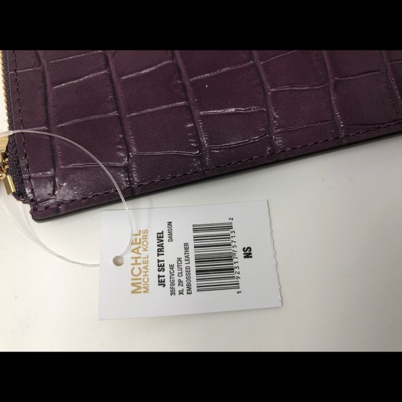 Michael kors jet set travel XL zip clutch Damson - Picture 7 of 8